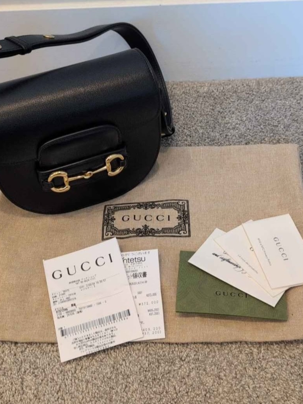 Authentic Black Gucci Horsebit 1955 Mini Rounded Shoulder And Crossbody Bag